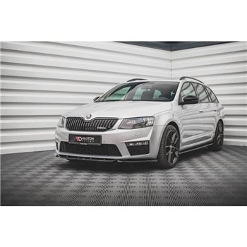 Maxton - Lame Du Pare-Chocs Avant V.4 Skoda Octavia RS Mk3 Noir Brillant