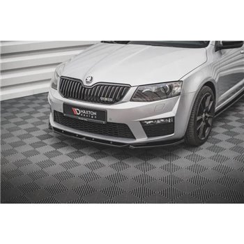 Maxton - Lame Du Pare-Chocs Avant V.4 Skoda Octavia RS Mk3 Noir Brillant
