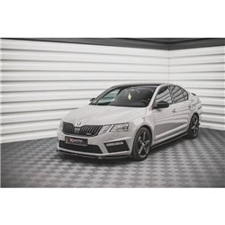 Maxton - Lame Du Pare-Chocs Avant V.3 Skoda Octavia RS Mk3 Facelift Noir Brillant