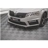 Maxton - Lame Du Pare-Chocs Avant V.3 Skoda Octavia RS Mk3 Facelift Noir Brillant