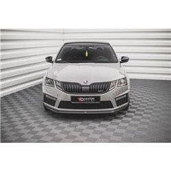 Maxton - Lame Du Pare-Chocs Avant V.1 Skoda Octavia RS Mk3 Facelift Noir Brillant