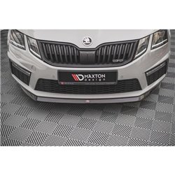 Maxton - Lame Du Pare-Chocs Avant V.1 Skoda Octavia RS Mk3 Facelift Noir Brillant
