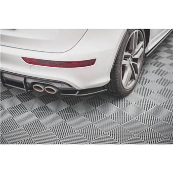 Maxton - Lames De Pare-Chocs Arrière Latérales Audi SQ5 Mk1 (8R) Noir Brillant