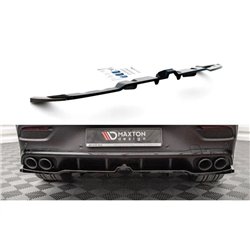 Maxton - Arriere Splitter (avec une barre verticale) Mercedes-AMG GLE 53 Coupe C167 / C167 Facelift Noir Brillant