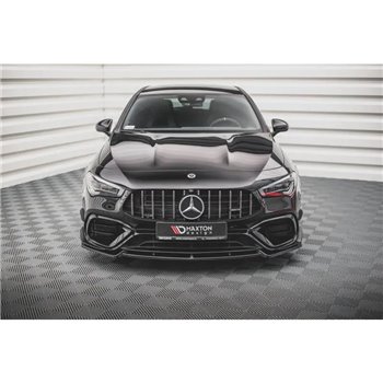 Maxton - Lame Du Pare-Chocs Avant V.2 Mercedes-AMG CLA 45 Aero C118 Noir Brillant