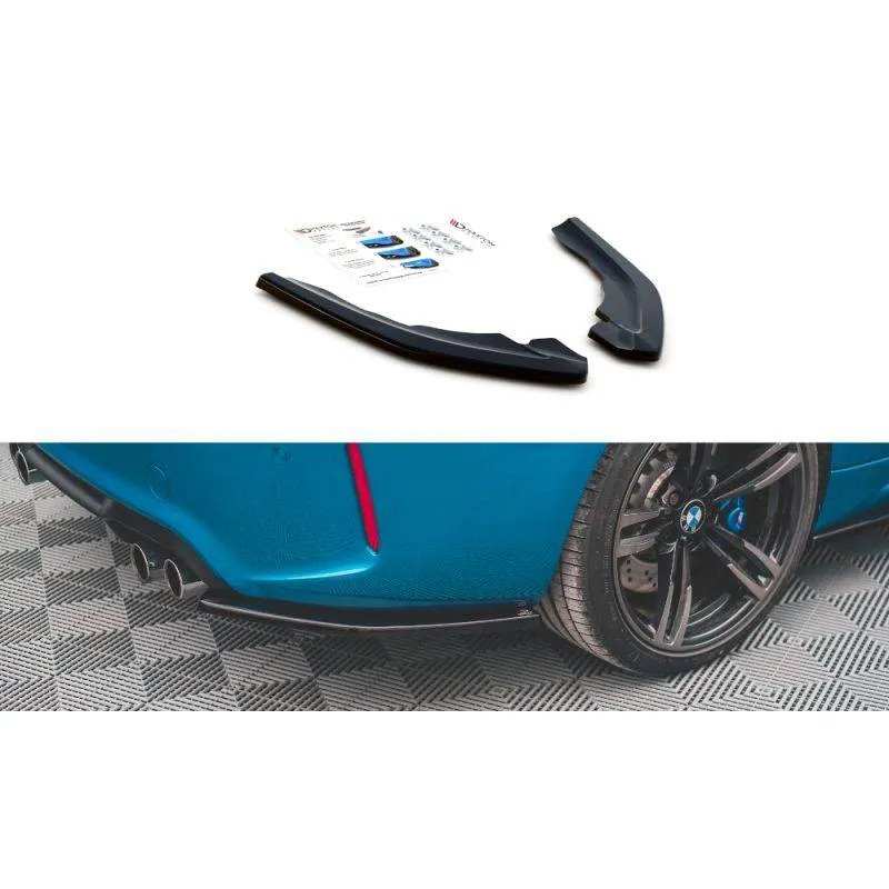 Maxton - Lames De Pare-Chocs Arrière Latérales V.2 BMW M2 F87 Noir Brillant