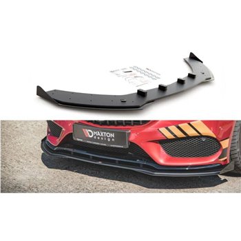 Maxton - Street Pro Lame Du Pare-Chocs Avant Mercedes-AMG C43 / AMG-Line Coupe C205 Noir-Rouge + Rabats Brillant