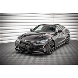 Maxton - Street Pro Lame Du Pare-Chocs Avant BMW 4 M-Pack / M440i G22 / G23 / G22 Facelift / G23 Facelift Noir-Rouge + Rabats Br