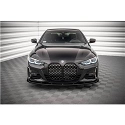 Maxton - Street Pro Lame Du Pare-Chocs Avant BMW 4 M-Pack / M440i G22 / G23 / G22 Facelift / G23 Facelift Noir-Rouge + Rabats Br