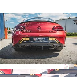 Maxton - Street Pro Central Diffuseur Arriere Mercedes-AMG C43 Coupe C205 Noir-Rouge