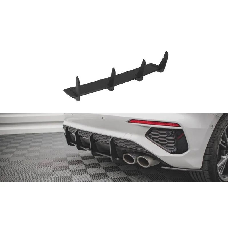 Maxton - Street Pro Central Diffuseur Arriere Audi S3 Sportback 8Y Noir-Rouge
