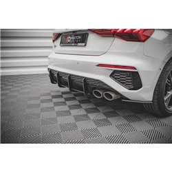 Maxton - Street Pro Central Diffuseur Arriere Audi S3 Sportback 8Y Noir-Rouge