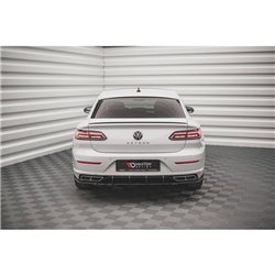 Maxton - Street Pro Lame Du Pare Chocs Arriere Volkswagen Arteon Sedan / Shooting Brake R-Line Mk1 Facelift Noir-Rouge