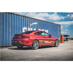 Maxton - Street Pro Lame Du Pare Chocs Arriere Mercedes-AMG C43 Coupe C205 Noir-Rouge + Rabats Brillant