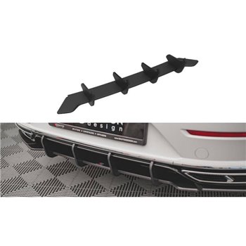 Maxton - Street Pro Central Diffuseur Arriere Volkswagen Arteon Sedan / Shooting Brake R-Line Mk1 Facelift Noir-Rouge