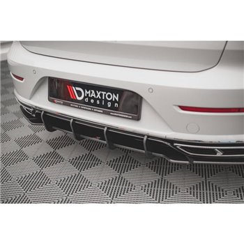 Maxton - Street Pro Central Diffuseur Arriere Volkswagen Arteon Sedan / Shooting Brake R-Line Mk1 Facelift Noir-Rouge
