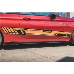 Maxton - Street Pro Rajouts Des Bas De Caisse Mercedes-AMG C43 / AMG-Line Coupe C205 Noir + Rabats Brillant 