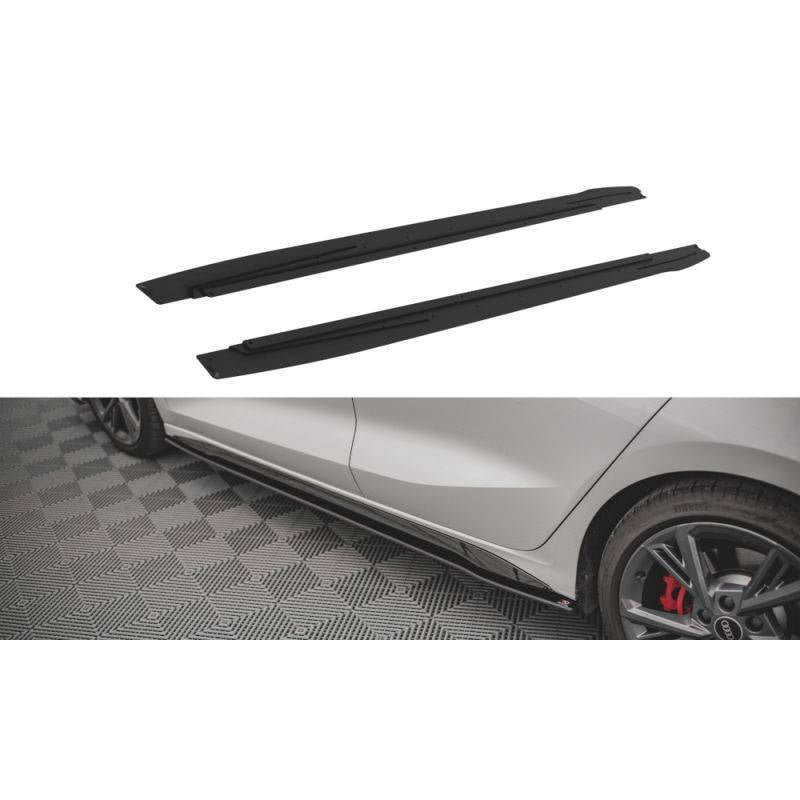 Maxton - Street Pro Rajouts Des Bas De Caisse Audi S3 / A3 S-Line 8Y / 8Y Facelift Noir-Rouge