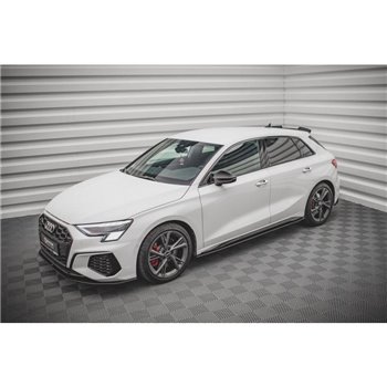 Maxton - Street Pro Rajouts Des Bas De Caisse Audi S3 / A3 S-Line 8Y / 8Y Facelift Noir-Rouge