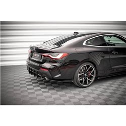 Maxton - Street Pro Lame Du Pare Chocs Arriere BMW 4 M-Pack G22 / G23 / G22 Facelift / G23 Facelift Noir-Rouge + Rabats Brillant