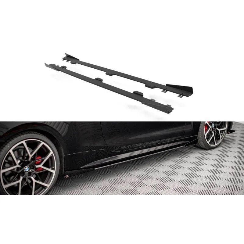 Maxton - Street Pro Rajouts Des Bas De Caisse BMW 4 M-Pack / M440i G22 / G23 / G22 Facelift / G23 Facelift Noir + Rabats Brillan