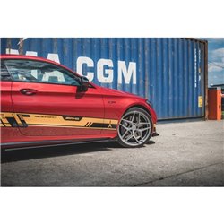 Maxton - Street Pro Rajouts Des Bas De Caisse Mercedes-AMG C43 / AMG-Line Coupe C205 Noir-Rouge + Rabats Brillant