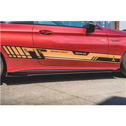 Maxton - Street Pro Rajouts Des Bas De Caisse Mercedes-AMG C43 / AMG-Line Coupe C205 Noir-Rouge + Rabats Brillant