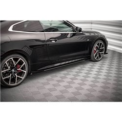 Maxton - Street Pro Rajouts Des Bas De Caisse BMW 4 M-Pack / M440i G22 / G23 / G22 Facelift / G23 Facelift Noir-Rouge + Rabats B