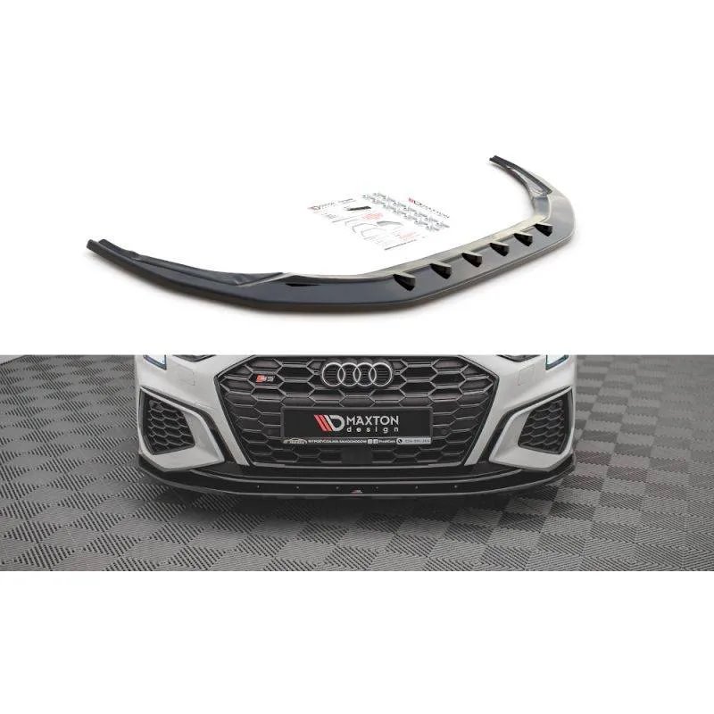 Maxton - Lame Du Pare-Chocs Avant V.1 Audi S3 / A3 S-Line 8Y Noir Brillant