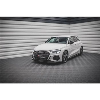 Maxton - Lame Du Pare-Chocs Avant V.1 Audi S3 / A3 S-Line 8Y Noir Brillant