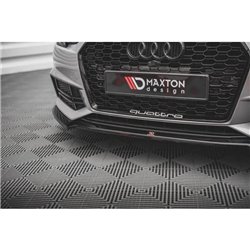 Maxton - Lame Du Pare-Chocs Avant V.4 Audi S4 / A4 S-Line B9 Noir Brillant