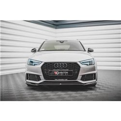 Maxton - Lame Du Pare-Chocs Avant V.4 Audi S4 / A4 S-Line B9 Noir Brillant