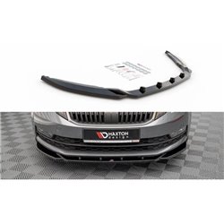 Maxton - Lame Du Pare-Chocs Avant V.2 Skoda Octavia Mk3 Facelift Noir Brillant