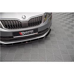 Maxton - Lame Du Pare-Chocs Avant V.2 Skoda Octavia Mk3 Facelift Noir Brillant