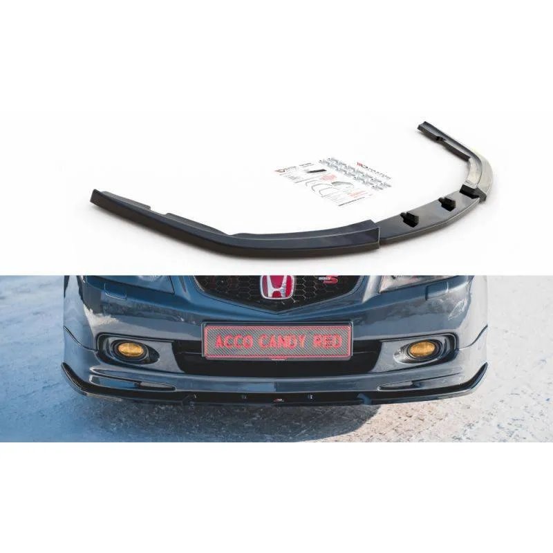 Maxton - Lame Du Pare-Chocs Avant V.2 Honda Accord Mk7 Type-S Noir Brillant