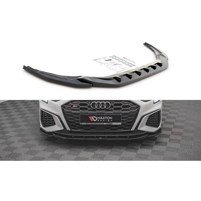 Maxton - Lame Du Pare-Chocs Avant V.4 Audi S3 / A3 S-Line 8Y Noir Brillant