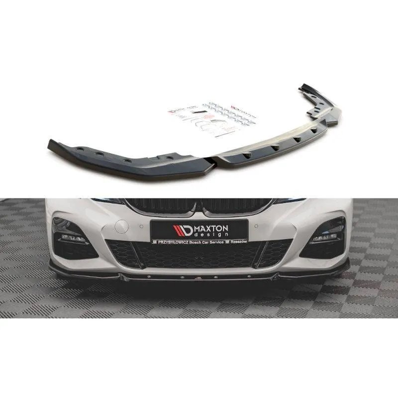 Maxton - Lame Du Pare-Chocs Avant V.5 BMW 3 G20 / G21 M-Pack Noir Brillant