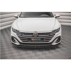 Maxton - Lame Du Pare-Chocs Avant V.2 Volkswagen Arteon R-Line Sedan / Shooting Brake Mk1 Facelift Noir Brillant
