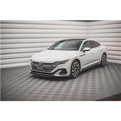 Maxton - Lame Du Pare-Chocs Avant V.2 Volkswagen Arteon R-Line Sedan / Shooting Brake Mk1 Facelift Noir Brillant