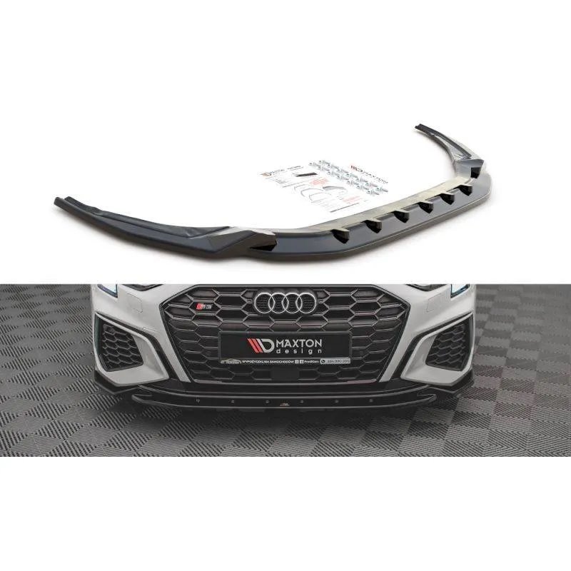 Maxton - Lame Du Pare-Chocs Avant V.2 Audi S3 / A3 S-Line 8Y Noir Brillant
