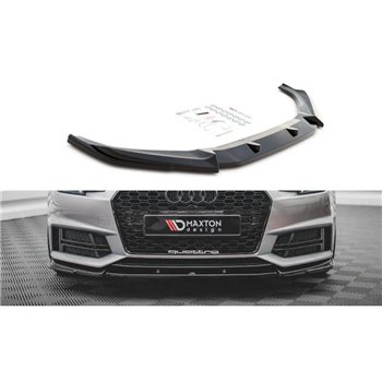 Maxton - Lame Du Pare-Chocs Avant V.3 Audi S4 / A4 S-Line B9 Noir Brillant