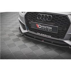 Maxton - Lame Du Pare-Chocs Avant V.3 Audi S4 / A4 S-Line B9 Noir Brillant