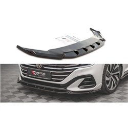 Maxton - Lame Du Pare-Chocs Avant V.1 Volkswagen Arteon R-Line Sedan / Shooting Brake Mk1 Facelift Noir Brillant
