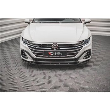Maxton - Lame Du Pare-Chocs Avant V.1 Volkswagen Arteon R-Line Sedan / Shooting Brake Mk1 Facelift Noir Brillant