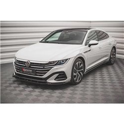 Maxton - Lame Du Pare-Chocs Avant V.1 Volkswagen Arteon R-Line Sedan / Shooting Brake Mk1 Facelift Noir Brillant