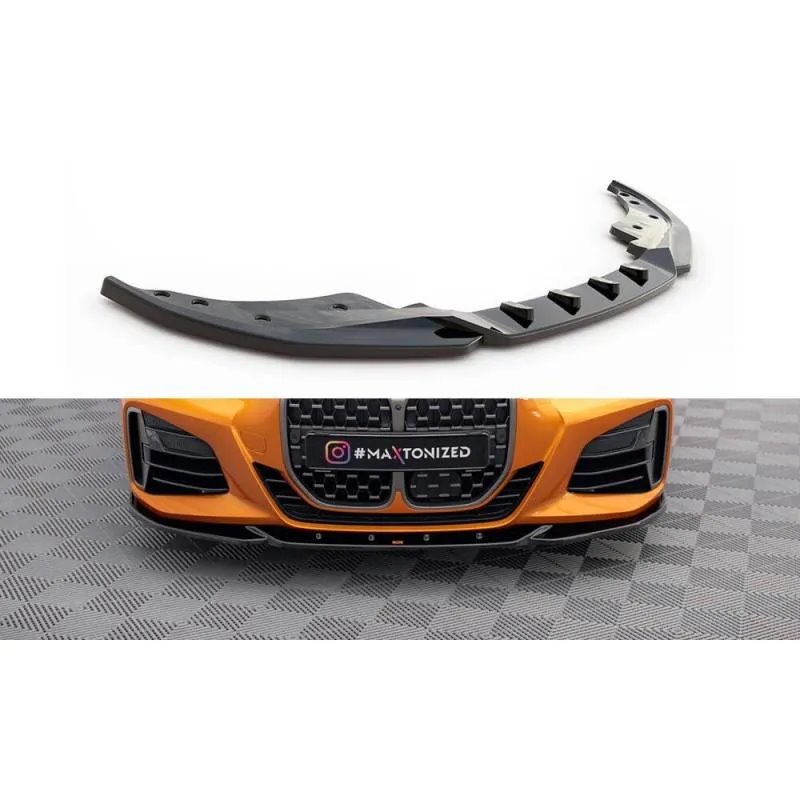 Maxton - Lame Du Pare-Chocs Avant V.4 BMW 4 M-Pack / M440i G22 / G23 / G22 Facelift / G23 Facelift Noir Brillant