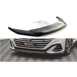 Maxton - Lame Du Pare-Chocs Avant V.3 Volkswagen Arteon R-Line Sedan / Shooting Brake Mk1 Facelift Noir Brillant