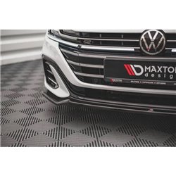 Maxton - Lame Du Pare-Chocs Avant V.3 Volkswagen Arteon R-Line Sedan / Shooting Brake Mk1 Facelift Noir Brillant