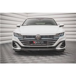 Maxton - Lame Du Pare-Chocs Avant V.3 Volkswagen Arteon R-Line Sedan / Shooting Brake Mk1 Facelift Noir Brillant