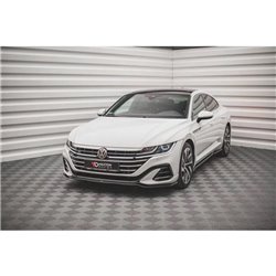 Maxton - Lame Du Pare-Chocs Avant V.3 Volkswagen Arteon R-Line Sedan / Shooting Brake Mk1 Facelift Noir Brillant